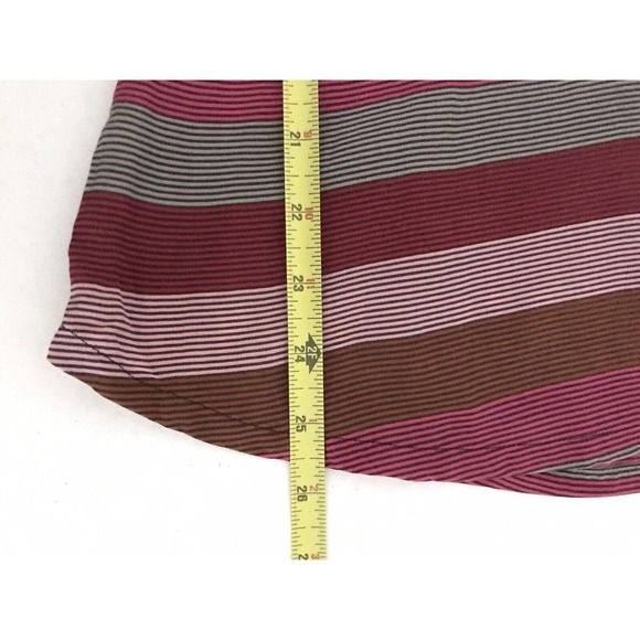 Fossil | Multi Stripe Silk Tank Womens Size XS Red Pullover Scoop Neck - Picture 5 of 7